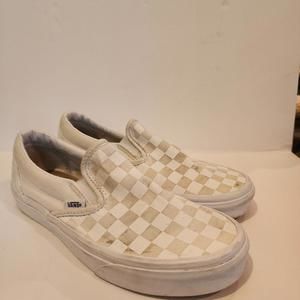Vans Unisex True White Classic Slip On Checkerboard Skate Shoes Size US M6 W7.5
